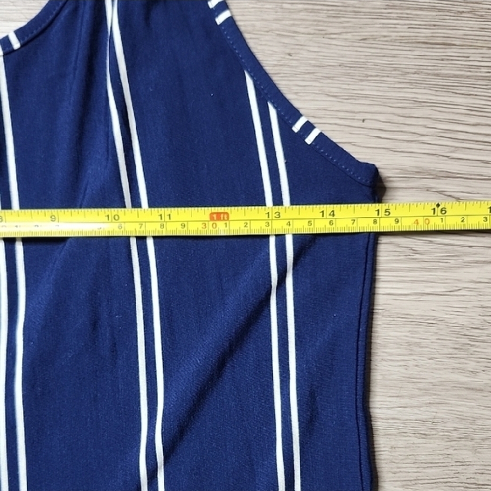 Olivaceous Navy and White Striped Wide-Leg Jumpsuit NWOT - Picture 9 of 14